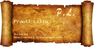 Prantl Lilla névjegykártya